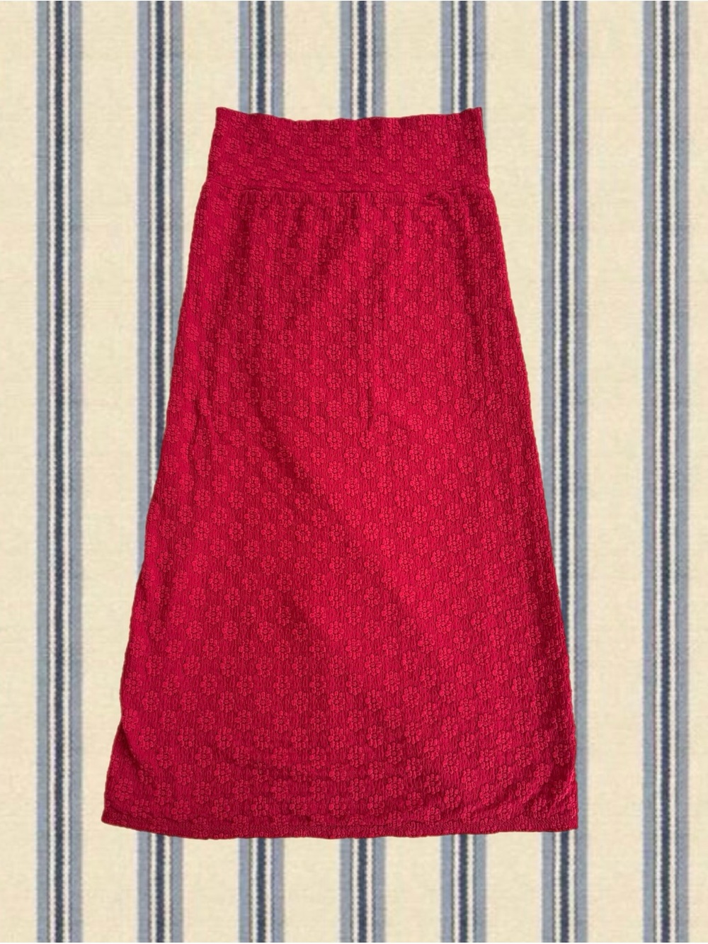 Free People Raspberry Red Textured Midi Skirt - Picture 4 of 4